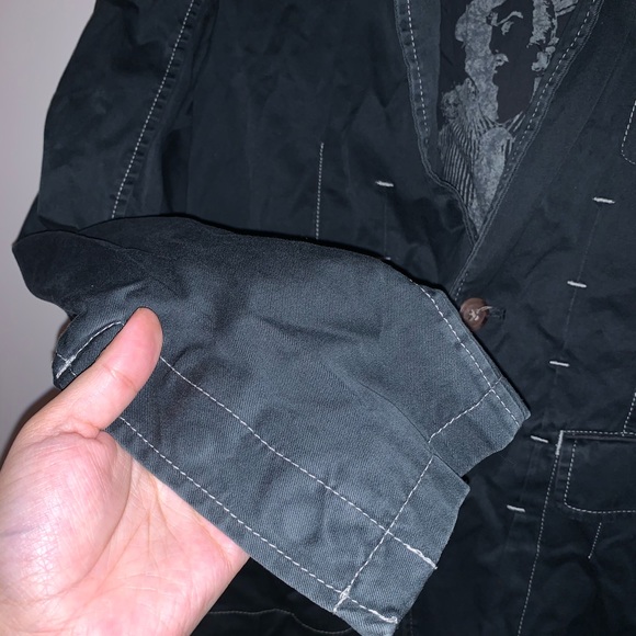 Small Charcoal Grey Buttoned Jacket - Picture 7 of 10